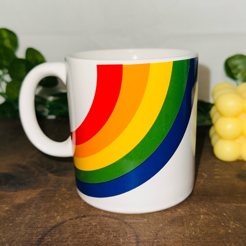 Vintage FTD Rainbow Korean Collectible Ceramic Coffee Cup Mug